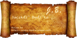 Jaczkó Beáta névjegykártya