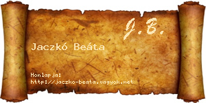 Jaczkó Beáta névjegykártya