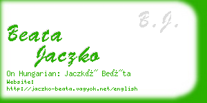 beata jaczko business card